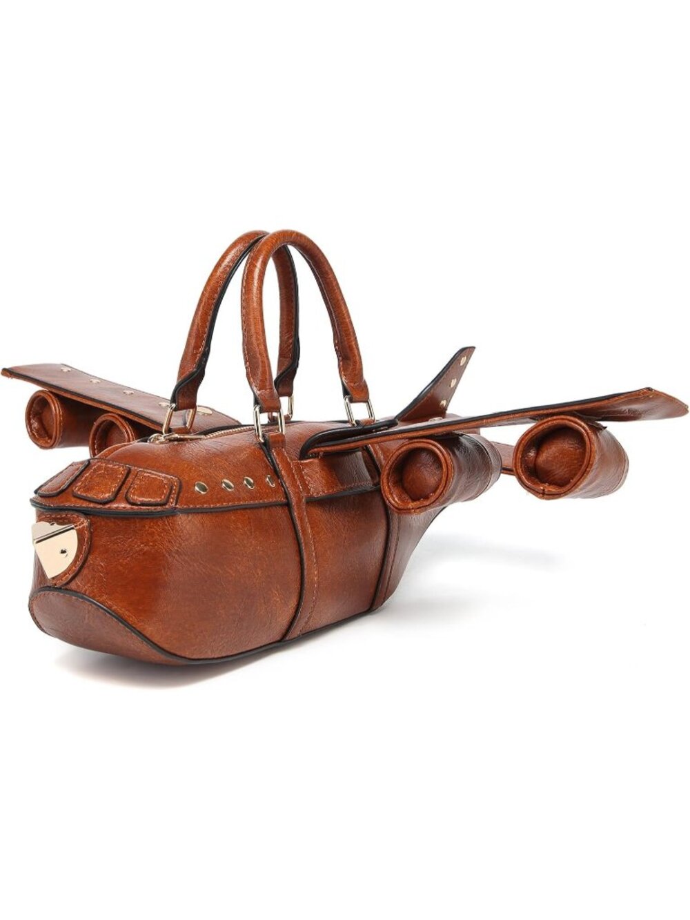 Women's Airplane Brown Fun Waterproof Unique Luxurious Surface Crossbody Bag
